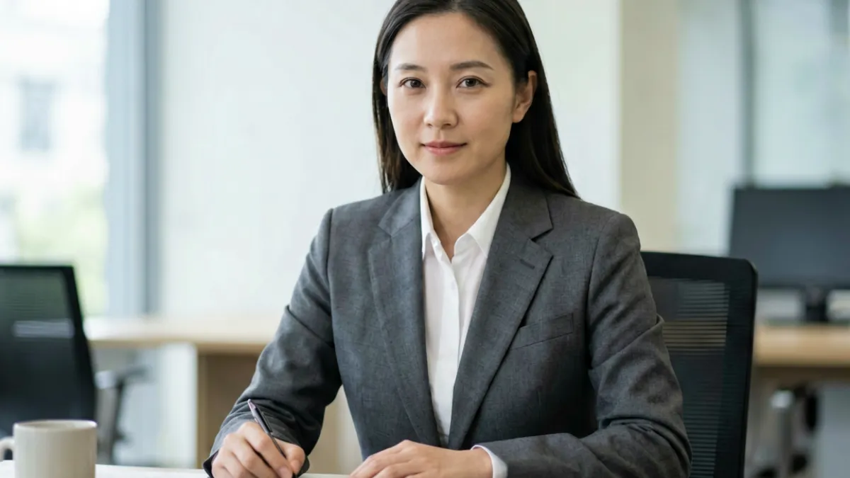 害羞草内容编辑正在用放大镜观察含羞草叶片闭合细节，桌面散落着植物观察笔记本与数据记录表
